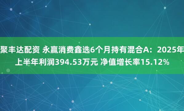 聚丰达配资 永赢消费鑫选6个月持有混合A：2025年上半年利润394.53万元 净值增长率15.12%